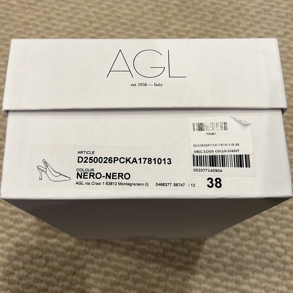 AGL Beatrice Leather Sling-Back Pumps in Black - Picture 7 of 10